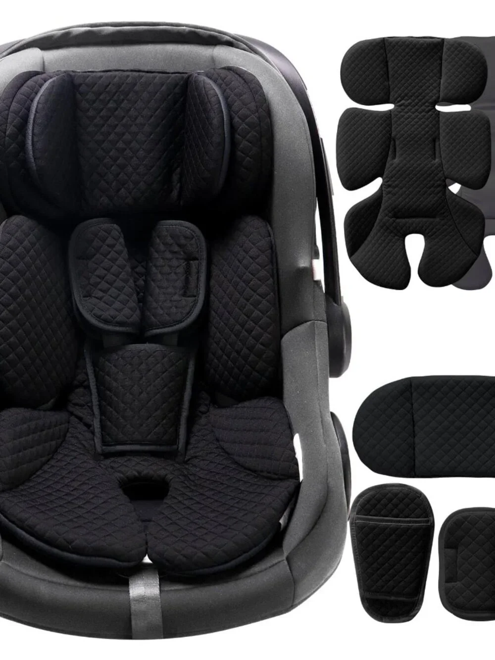 Infant Car Seat Insert Adjustable Head Support for Newborn Toddler - Black